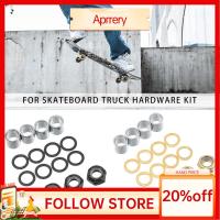 APRRERY 16pcs คุณภาพสูง กลางแจ้ง ชุด เครื่องประดับ Spacers Axle Nuts อะไหล่สเก็ตบอร์ด Longboard ฮาร์ดแวร์รถบรรทุกสเก็ตบอร์ด วงแหวนความเร็ว