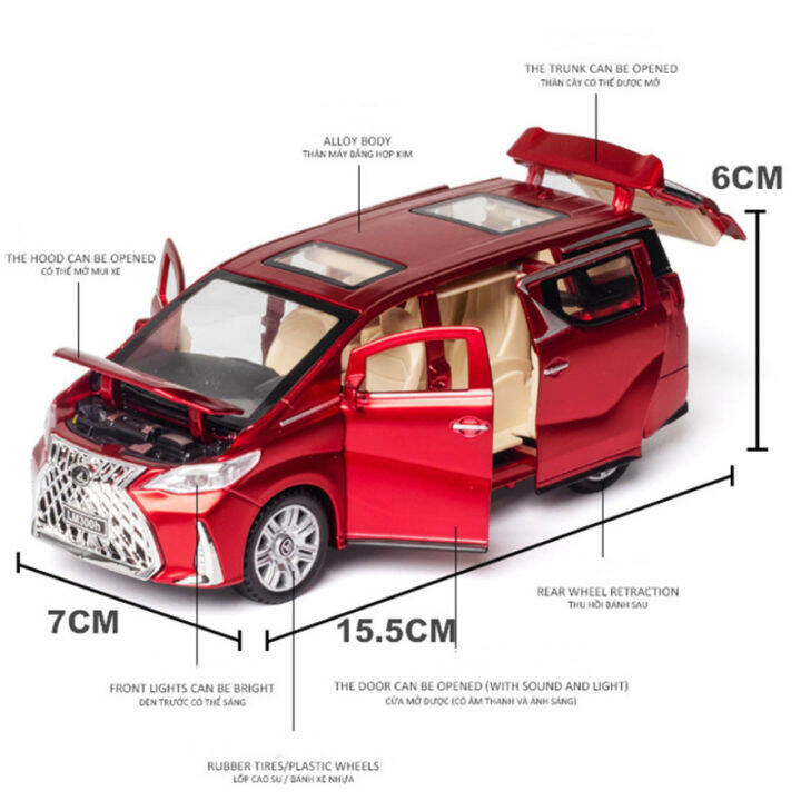 ใหม่132เล็กซัส-lm300h-mpv-พี่เลี้ยงรถรุ่นแม็กซ์-die-cast-ของเล่นยานพาหนะจำลองที่มีดึงด้านหลังประตูบานเลื่อนของขวัญสำหรับเด็กเด็ก