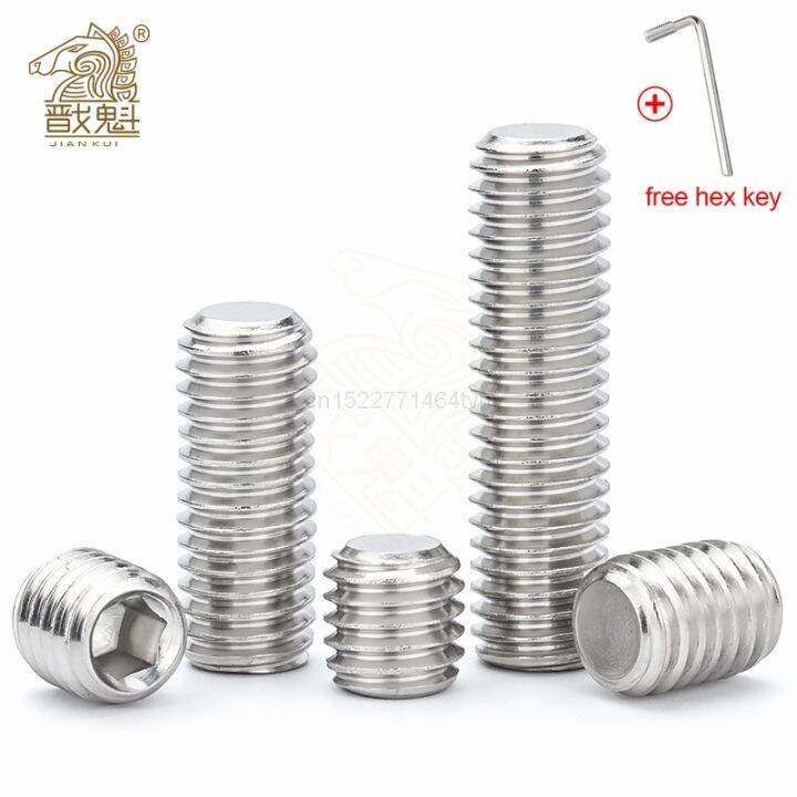 Hexagon Hex Socket Set Screw Flat Point Allen Head M2 M25 M3 M4 M5 M6 M8 M10 M12 Grub Screw 3604