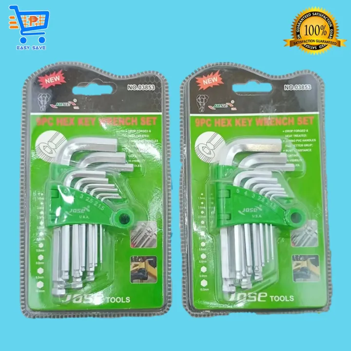 ALLEN WRENCH HEX KEY WRENCH SET 9PCS (9 SIZES IN 1) SMALL HIGH
