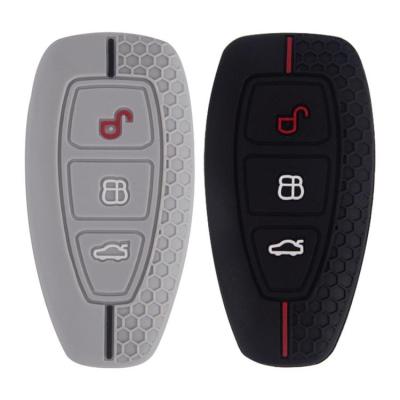 Silicone Key Fob Cover 3 Buttons Elastic Silicone Key Protector Universal Car Accessories Fully Wrapped Key Protection for Women Men Fit Most Car Models convenient