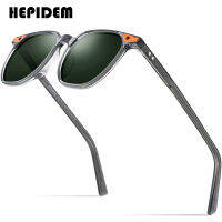 HEPIDEM Acetate แว่นกันแดดโพลาไรซ์ผู้ชาย2022ใหม่ Retro Vintage แว่นตากันแดดทรงสี่เหลี่ยมสำหรับผู้หญิงแว่นตากันแดด9190T