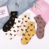 【Sock shop】3คู่/แพ็คการ์ตูนถุงเท้าลำลองสำหรับผู้หญิงสัตว์หมีพิมพ์ถุงเท้าผ้าฝ้ายน่ารักระบายอากาศนักเรียน Soxs หญิงนุ่มถุงเท้าสั้น