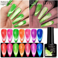 LILYCUTE 7ML Snowlight Cat Magnetic Gel Nail -Polish Grow-In-Dark Reflective Glitter Laser Semi-Permanent Soak Off UV Gel Polish ซื้อทันทีเพิ่มลงในรถเข็น