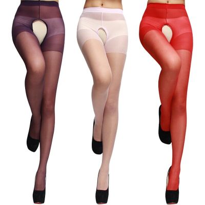 【CC】△◈▤  Color Thigh Tights Crotch Silk Stockings Sheer Intimates Erotic Bodysuit Pantyhose Games for