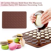 Macaroon Mould 48 Cavities Macaroon Cookies Pastry แผ่นแม่พิมพ์ซิลิโคนสำหรับอบ