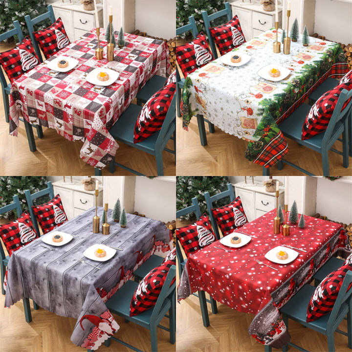 yurongfx-ผ้าปูโต๊ะสี่เหลี่ยมผืนผ้าโต๊ะอาหารเย็นสำหรับตกแต่งงานปาร์ตี้คริสต์มาส