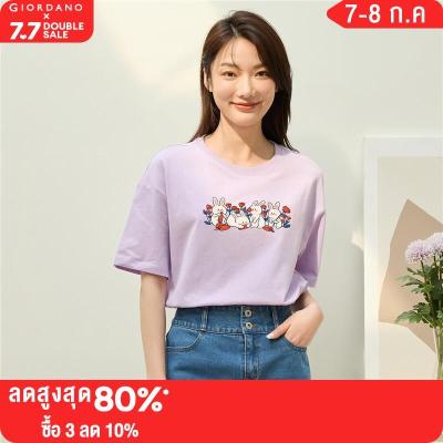 GIORDANO Women Xixi Series T-Shirts Summer Short Sleeve CNY Print Tee Cotton Crewneck New Year Fashion Casual Tshirts 99392211