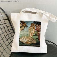 【CW】 Shopper Birth of Botticelli Printed Tote women shopper girl Shoulder shopping bag Canvas