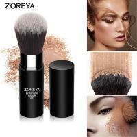 ZOREYA 1PC Pro Kuas Rias ใยสังเคราะห์นุ่มสบายแปรงแต่งหน้าเครื่องมือ Kuas Blush ON