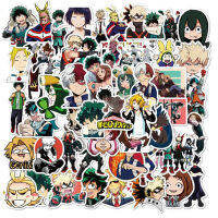 Wanglianzhon 50Pcs My Hero Academia Japan สติกเกอร์ลายอะนิเมะสำหรับแล็ปท็อปกีตาร์สเกตบอร์ดแบบทำมือ