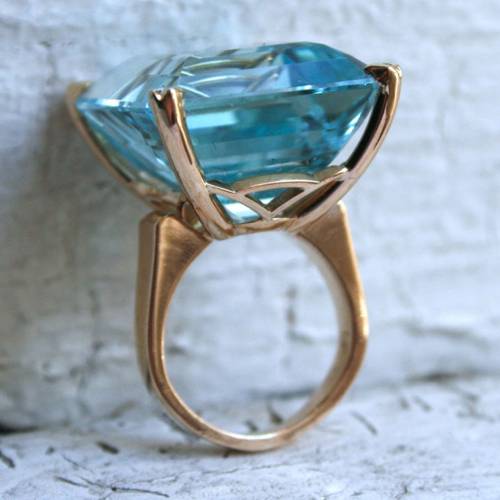พลอยสีฟ้าธรรมชาติ14k-แหวนเพชรแหวนหมั้นเครื่องประดับขนาดใหญ่สำหรับผู้หญิงหญิงสาว