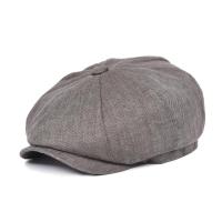 BOELA Herringbone Linen Bakerboy Caps Newsboy Cap Men Women Lightweight Breathable Flat Hat Apple Beret Hats 007