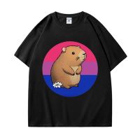 Hot Sell Lovely Capybara Print T Shirt Unisex High Street Fashion Short Sleeve T-shirt Tidal Current Casual Pure Cotton T-shirts