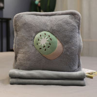 Fruit Quilt Warm Hand Cushion 3 In 1 Multi Function Air Conditioner Quilt Coral Pile Blanket Home Office Car Cushion Pillow