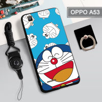 เคส TPU แบบนิ่มสำหรับ OPPO A53 (2015) เคสโทรศัพท์คลุมทั้งหมด INS ฝามีที่ถือวงแหวนและเชือกโทรศัพท์กันรอยขีดข่วน