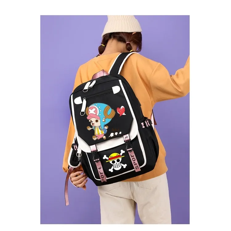 One Piece Monkey D.Luffy Peripheral One Piece Schoolbag Male Student Luffy  Zoro Backpack Anime Backpack