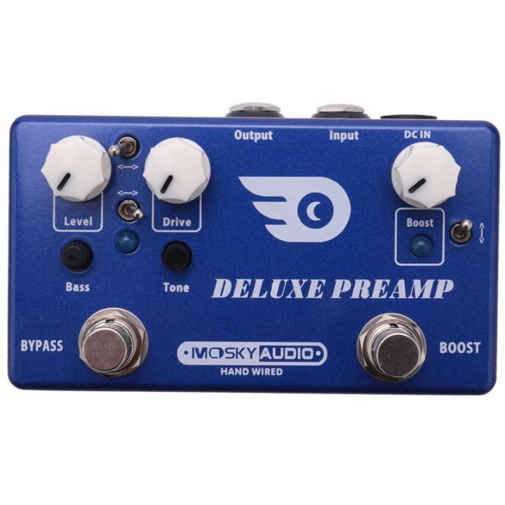 mosky-deluxe-preamp-guitar-effect-pedal-2-in-1-boost-classic-overdrive-effects-metal-shell-with-true-bypass-guitar-accessories