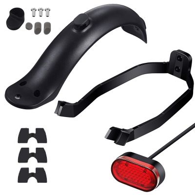 Rear Mudguard and Bracket Accessory with Taillight for Xiaomi M365/M365 Pro Scooter with Screws and Screw Caps