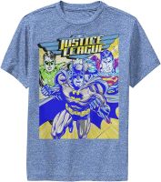 WARNER BROS Justice League Team Neon Boys Short Sleeve Tee Shirt