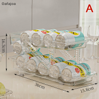 Oafajoa โซดากลิ้งสามารถจัดระเบียบสำหรับตู้เย็นเครื่องจ่ายเครื่องดื่ม8.46in 2ชั้นแบบปรับขนาดได้สำหรับตู้เย็นที่เก็บเบียร์กระป๋องอาหารกระป๋อง