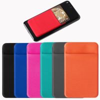 1PC Fashion Elastic Cell Phone Card Holder Mobile Phone Wallet Case Credit ID Card Holder Adhesive Sticker Pocket