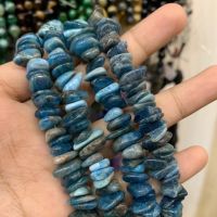 บลูอพาไทด์ Blue Apatite ทรงอิสระ ทรงแบน เส้นยาว (ขนาดประมาณ 10x3 mm) *หินแท้ หินธรรมชาติ*