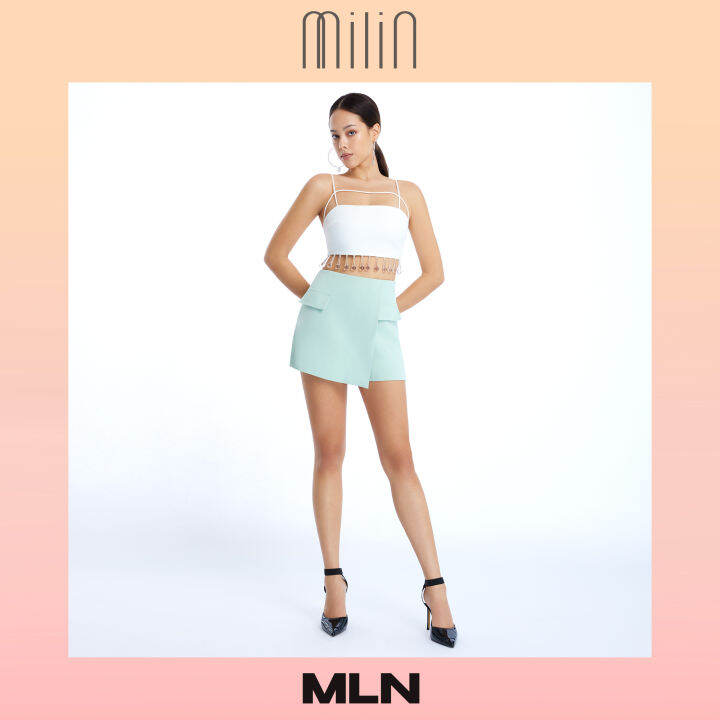 milin-high-waist-front-wrap-style-shorts-กางเกงขาสั้น-เอวสูง-ป้ายด้านหน้า-แต่งฝากระเป๋า-sheryl-shorts-mln