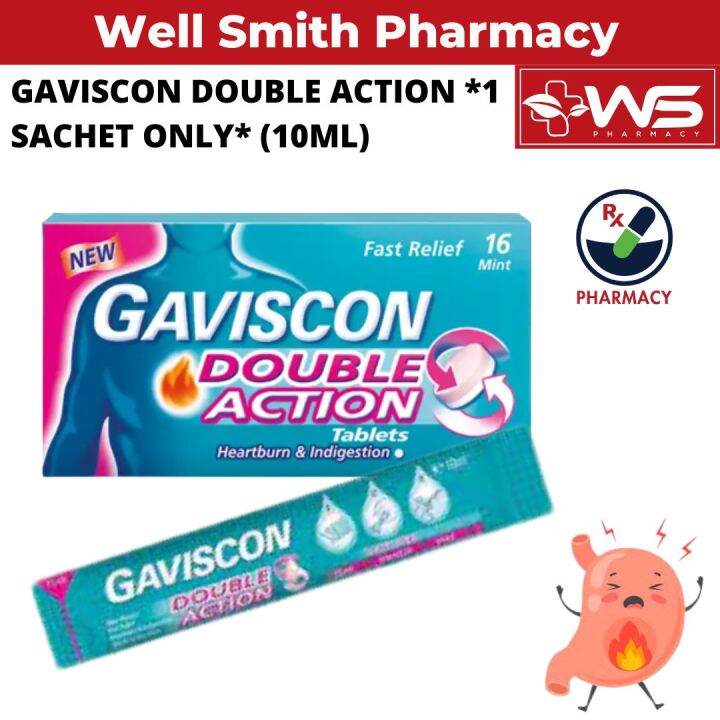 GAVISCON DOUBLE ACTION *1 SACHET ONLY* (10ML) Lazada