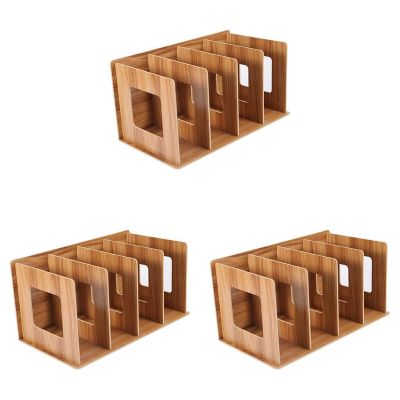 Detachable Wooden 4 Sections Storage Rack Box Board DIY CD DVD Stand