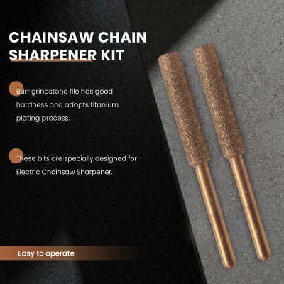 Electric Chainsaw Chain Sharpener Kit, 10Pc Titanium Plated Diamond Sharpening Wheels, High Hardness 3/16Inch Files