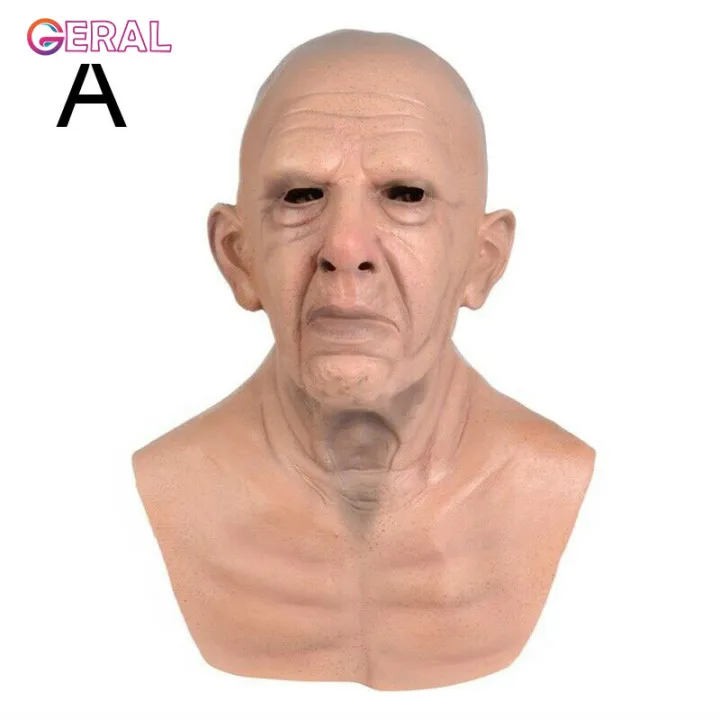 Old Man Mask Realistic Latex Halloween Costume Party Props Masks