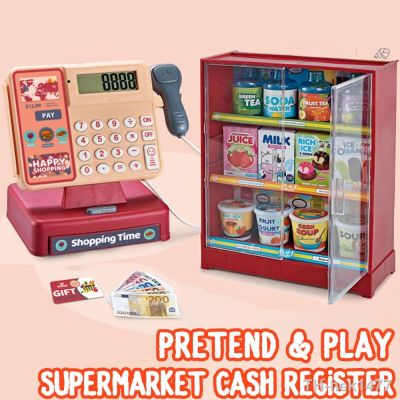 Pretend Play Cash Register Children Miniature Items Puzzle Play Toy House Girl Toy Electric Multifunctional Toy Girls Gift