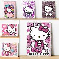 ™โปสเตอร์สำหรับศิลปะบนผนังการ์ตูนอนิเมะสุดน่ารักลาย Hello K-Kitty โปสเตอร์การตกแต่งห้องเด็กภาพวาดตกแต่งผ้าใบ