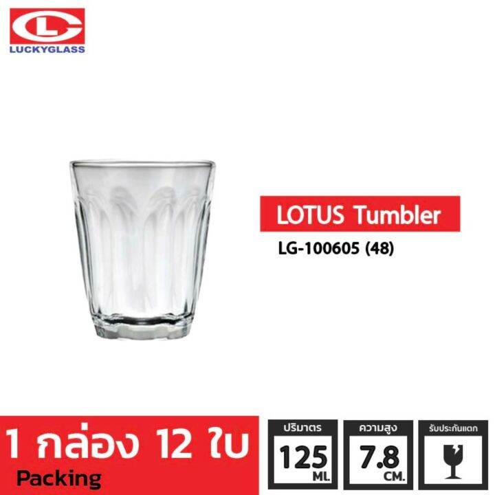 แก้วน้ำ-lucky-รุ่น-lg-100605-48-lotus-tumbler-4-oz-12-ใบ-ประกันแตก-แก้วใส-ถ้วยแก้ว-แก้วใส่น้ำ-แก้วสวยๆ-แก้วเตี้ย-lucky