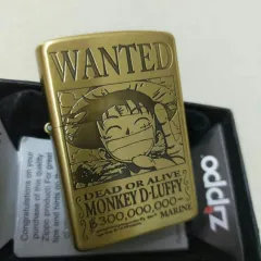 One Piece Wanted Luffy Engraved Gold Lighter Zippo – Anime Lighters