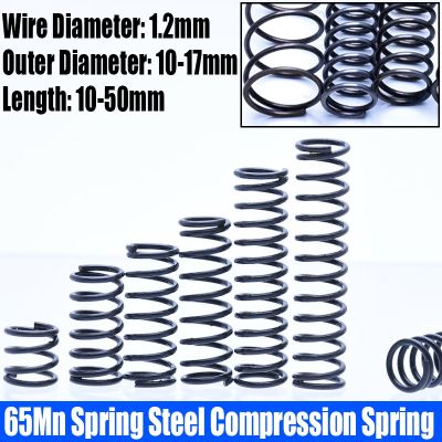 【LZ】trawe2 10PCS 1.2mm Wire Diameter 65Mn Spring Steel Compression Spring Pressure Release Return Spring 10-17mm Outside Diameter L 10-50mm