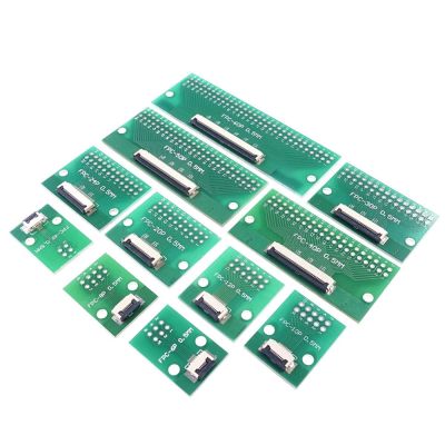 1 pc FPC FFC Cable 4 6 8 10 12 15 20 24 30 40 50 60 PIN 0.5 mm Cable PCB Adapter to 2.54 mm 1 inch pitch through hole PCB