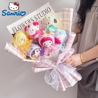 Sanrio ชุด Kado Romantis สำเร็จรูปสำหรับเด็กผู้หญิงแพ็กเกจวัสดุช่อดอกไม้ Diy ลายดอกกุโรมิเมโลดี้วันวาเลนไทน์