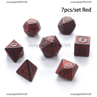 zuoyingdu064194 Polyster 7-Die แกะสลักรูปแบบลูกเต๋าชุด D4 D6 D8 D10 D % D12 D20สำหรับเกม