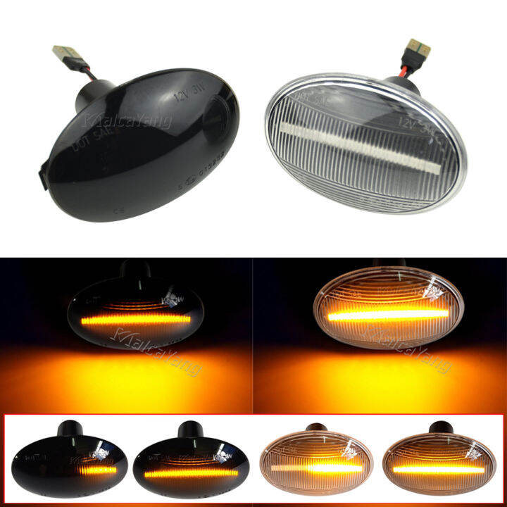 2ชิ้นไหลด้าน-repeater-โคมไฟแบบไดนามิก-led-ด้านข้างไฟเลี้ยวไฟสัญญาณสำหรับ-bmw-mini-cooper-r55-r56-r57-r58-r59