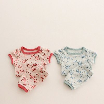MILANCEL 2021 Summer New Baby Pajamas Floral Sleepsuit Toddler Sleepwaer Infant 2Pcs Set