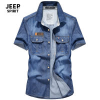 JEEP SPIRIT ชายฤดูร้อนแฟชั่น Casual สั้นเสื้อเดนิม