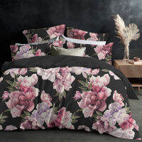 Euro Luxury Bedding Sets Black Nordic Flower Duvet Cover with Pillowcases Queen King Single Double Twin Full 220x220 220x240