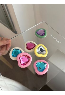 Korean Cute Candy Color Love Heart Phone Grip Tok Griptok Japan Ring Phone Holder For iPhone 14 13 Phone Pro Max Stand Holder Ring Grip
