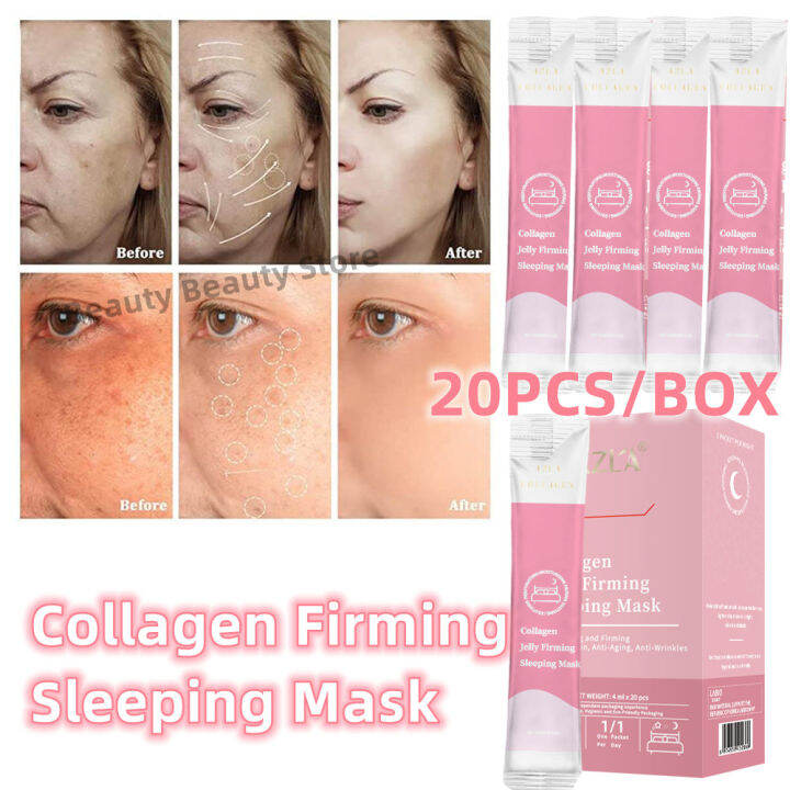 20pcs/box Collagen Jelly Sleeping Mask Antiaging Antiwrinkle Muscle