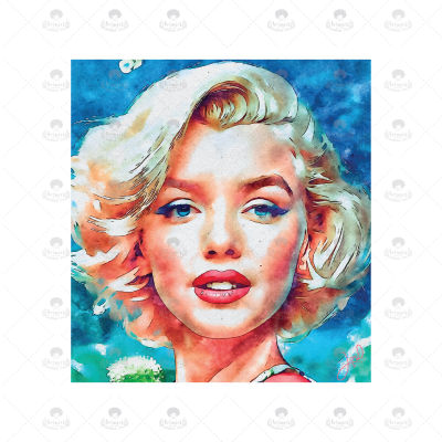 ภาพวาด ไอดอล ID W013 Marilyn Monroe ภาพวาดสีน้ำ จากiPad โปรแกรม PROCREATE งานปริ้นท์เลเซอร์