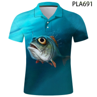 【high quality】  2020 Summer Polo Homme Piranha 3d Printed Polo Shirt Men Fashion Streetwear Casual Ropa De Hombre Harajuku Short Sleeve Ropa size：s-6xl