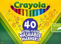 Crayola สีเมจิกล้างออกได้อัลตร้าคลีน40สี หัวเล็ก
