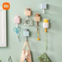 Xiaomi Cartoon Cat Hook Self Adhesive Dormitory Bedroom Door Hangers Hooks Key Umbrella Towel Cap Coat Rack Wall Animal Hook Picture Hangers Hooks